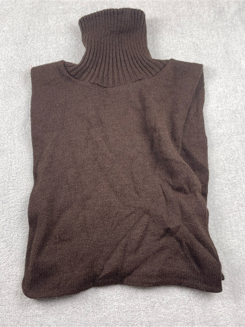 Brown Turtleneck Slipover Sweater Vest
